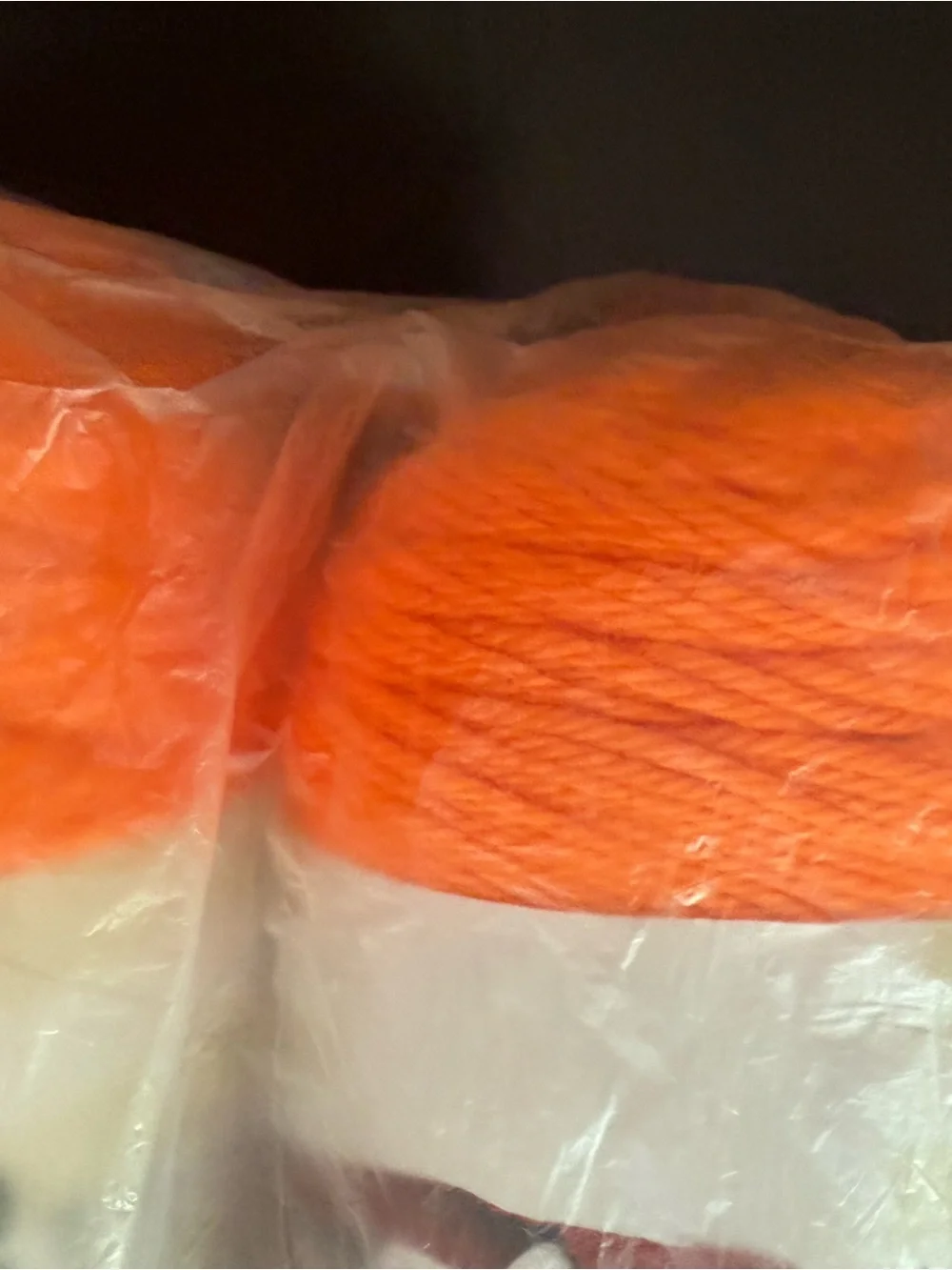 Caron Acrylic Yarn - Orange & Cream - Neon Orange